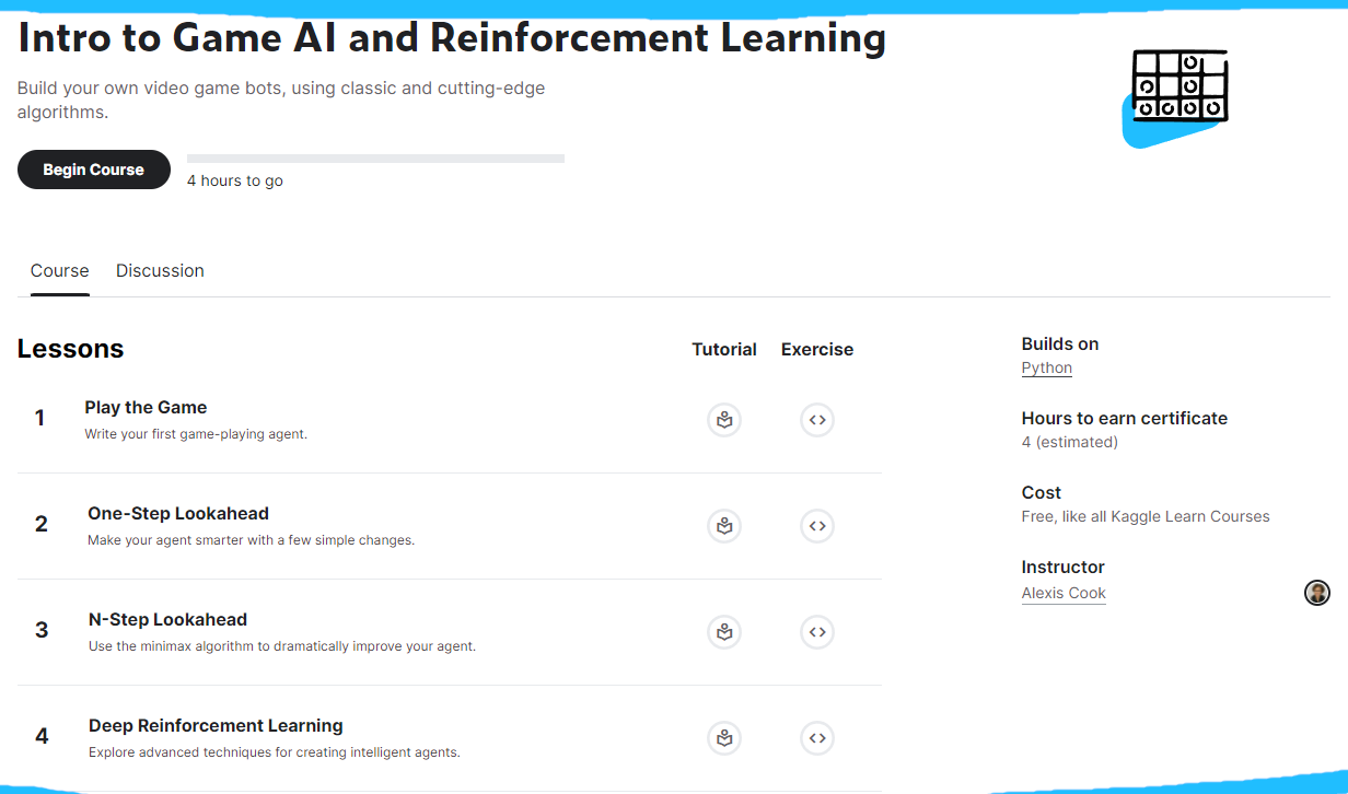 Screengrab of Kaggle Reinforcement Learning Course