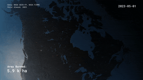Wildfires over Canada